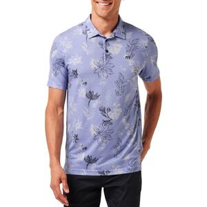 TravisMathew Featherweight Cruise Polo Heather Violet Storm Purple Floral Men XL